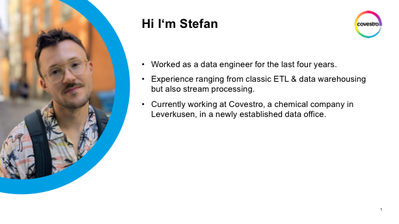 First page of The slides I will use in my presentation as a PDF.