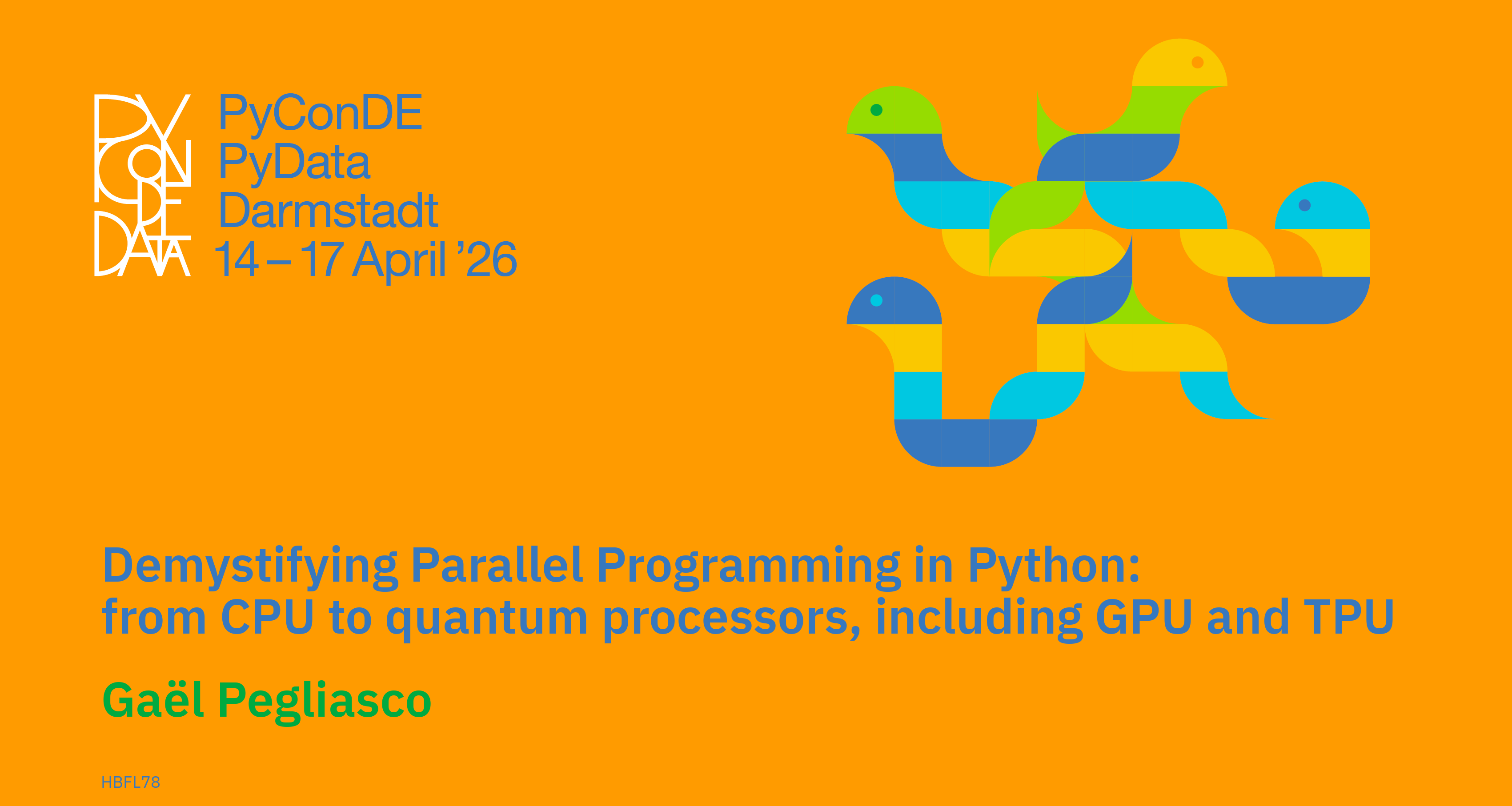 Social card for talk: Demystifying Parallel Programming in Python: from CPU to quantum processors, including GPU and TPU