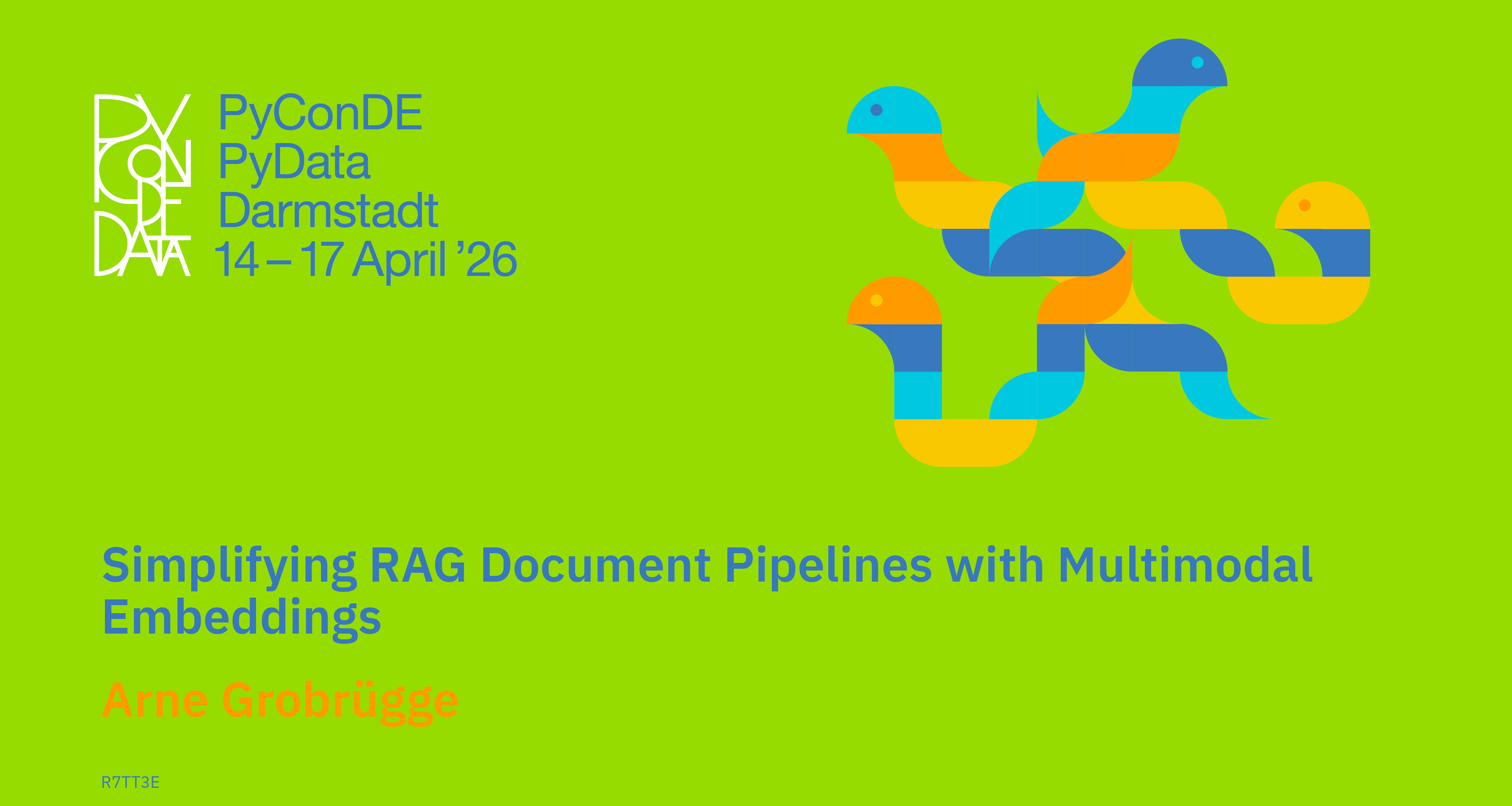 Social card for talk: Simplifying RAG Document Pipelines with Multimodal Embeddings