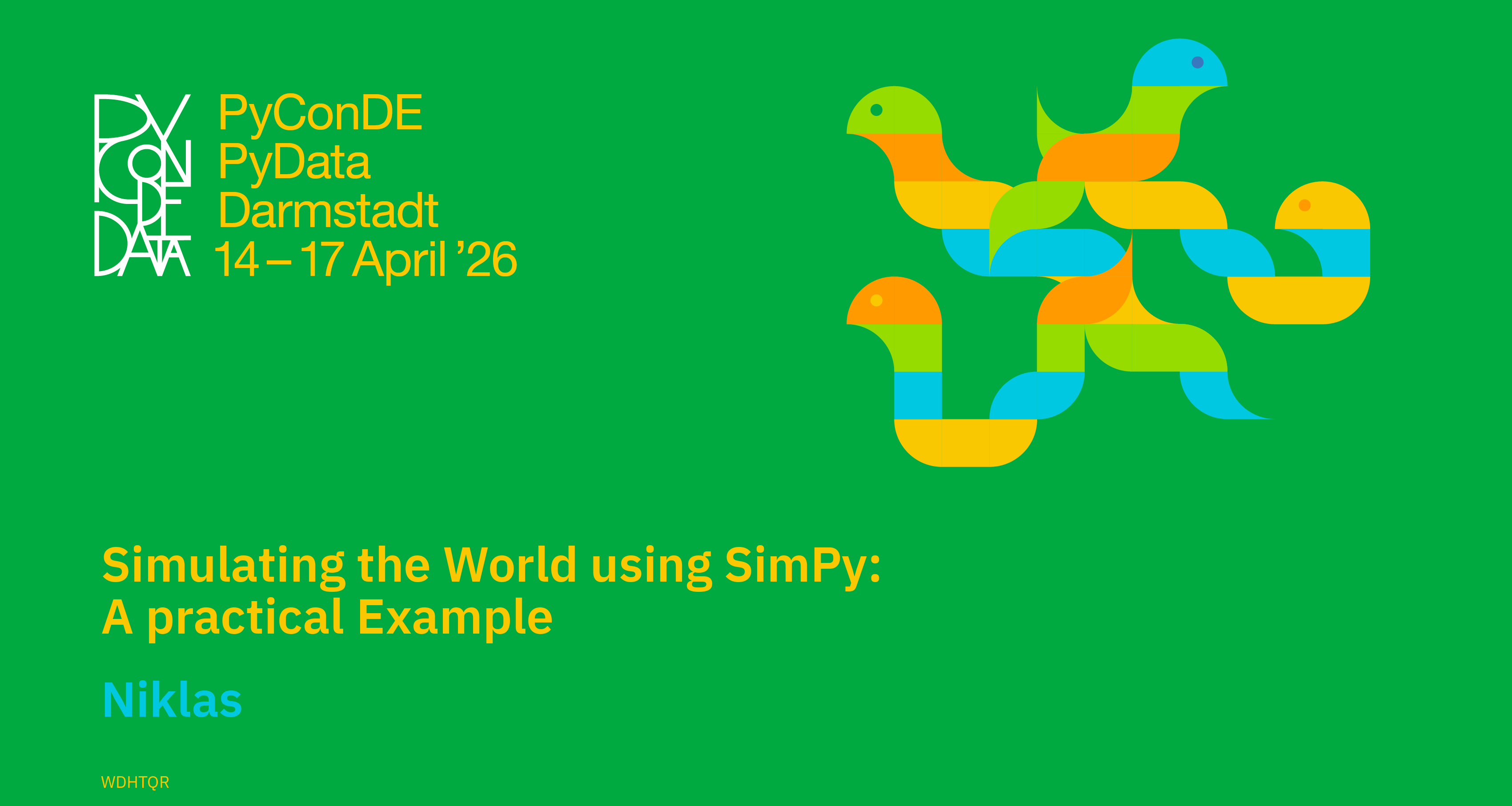 Social card for talk: Simulating the World using SimPy: A practical Example